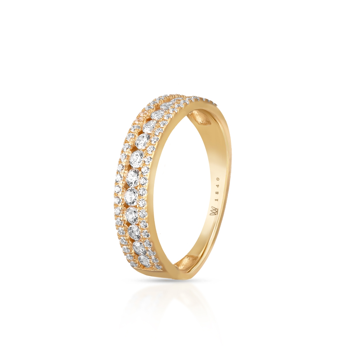 W.KRUK Pierścionek złoty z cyrkoniami Ceremonials