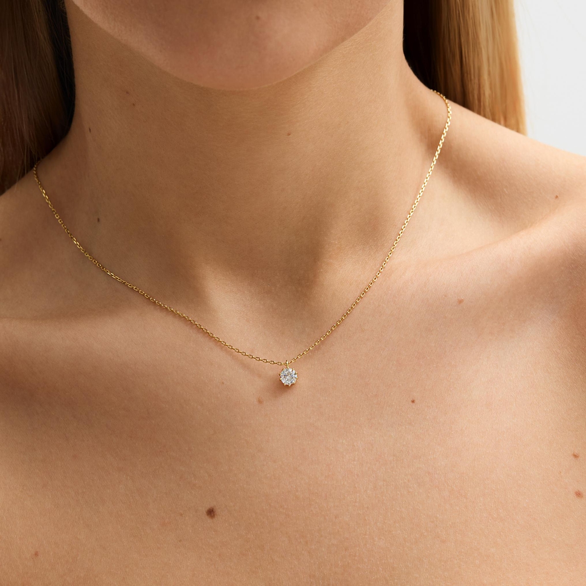 W.KRUK Naszyjnik srebrny pozłacany z cyrkonią