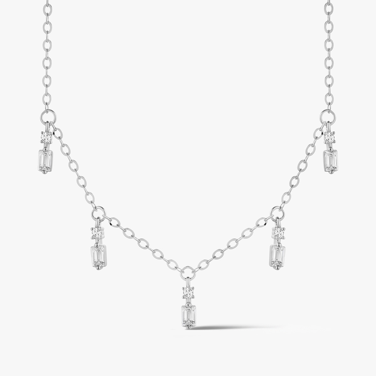 W.KRUK Naszyjnik srebrny z cyrkoniami