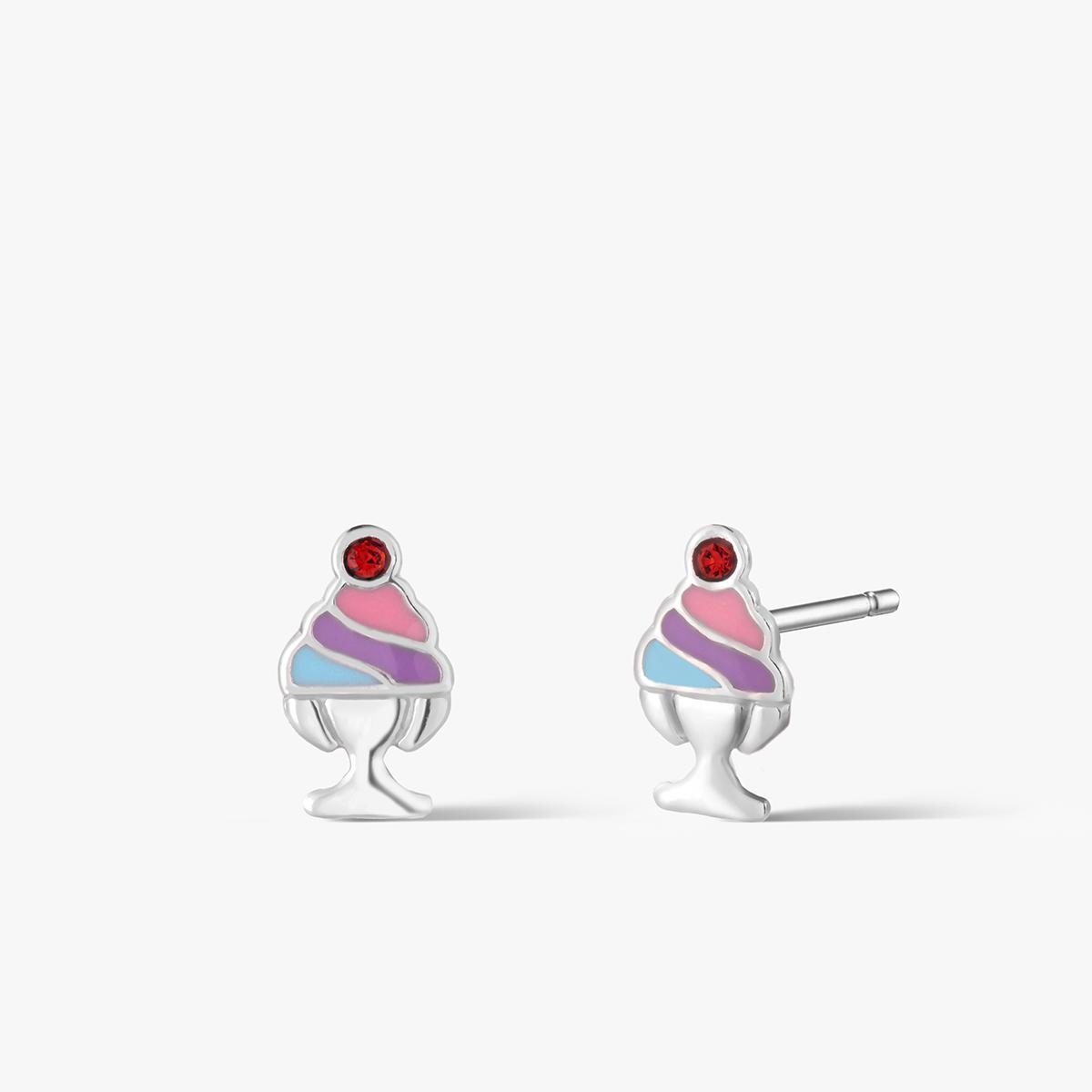 W.KRUK Kolczyki srebrne z emalią