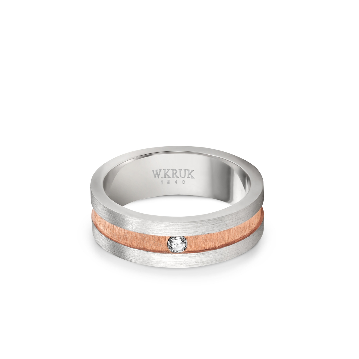 W.KRUK Obrączka złota z brylantem ROSSALIA