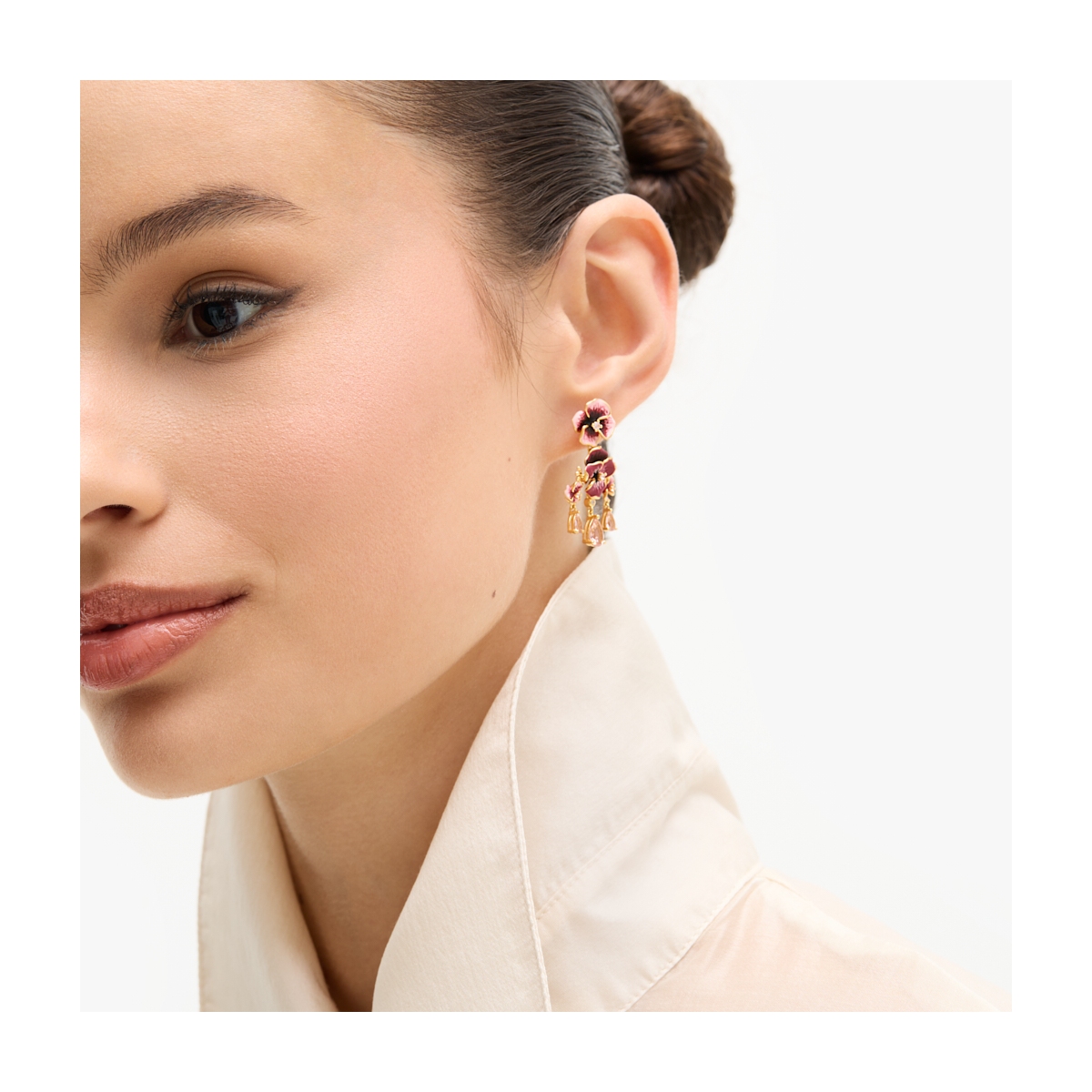 W.KRUK Kolczyki srebrne Kwiaty Nocy Bratki