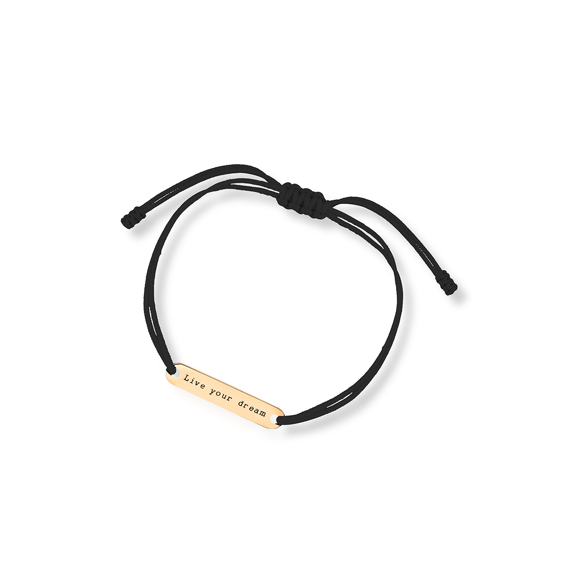 W.KRUK Bransoleta czarny sznurek Live your dream