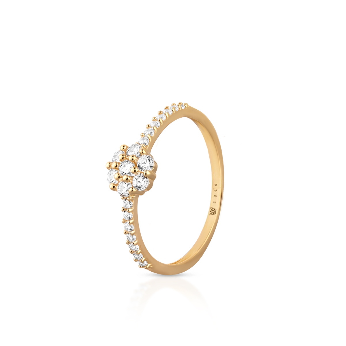 W.KRUK Pierścionek złoty z cyrkoniami