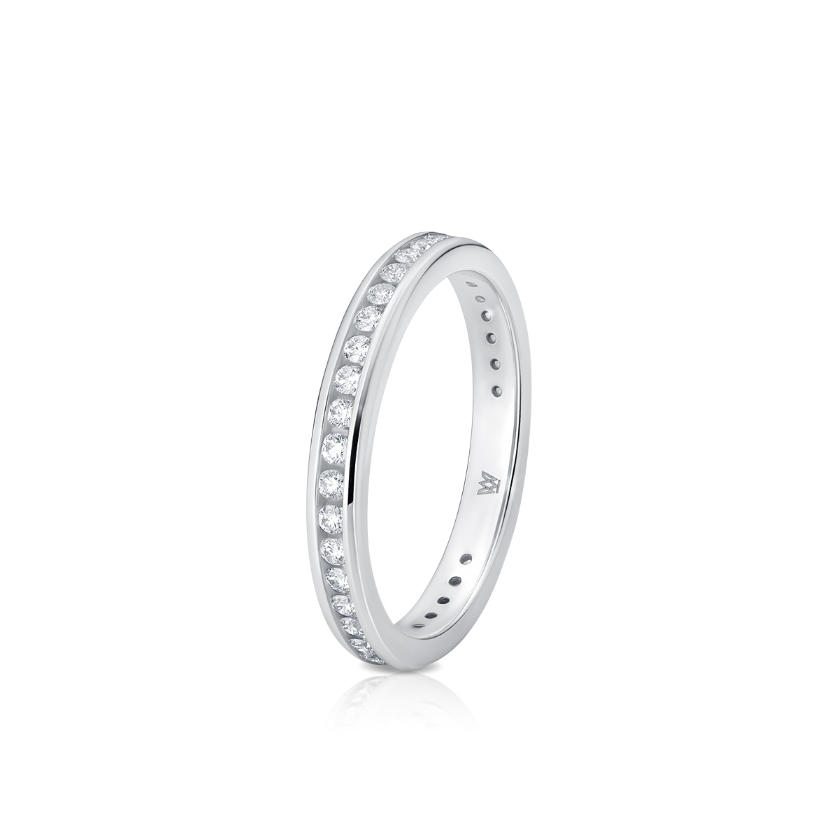 W.KRUK Pierścionek białe złoto z diamentami