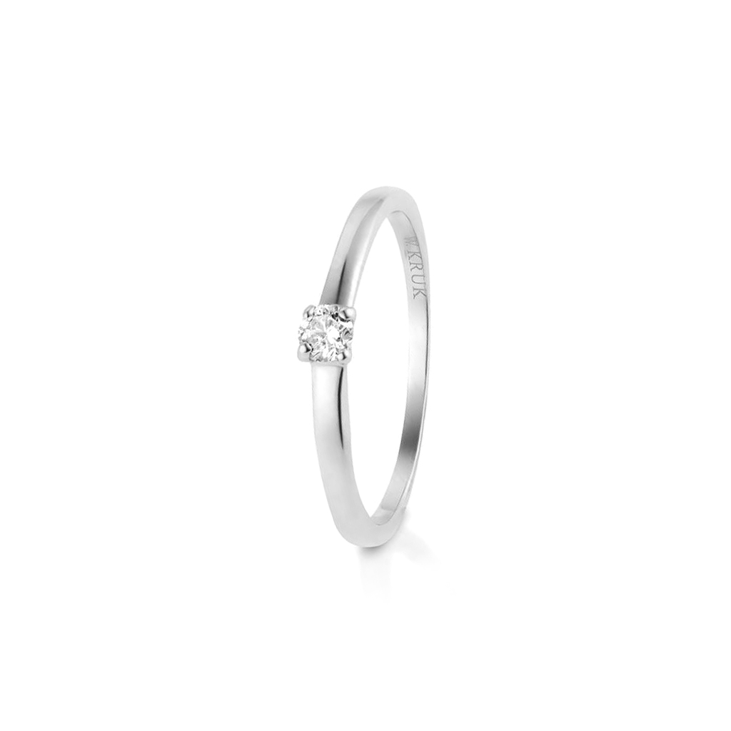 W.KRUK - Pierścionek zaręczynowy złoty Szczęśliwy - 0,1 ct