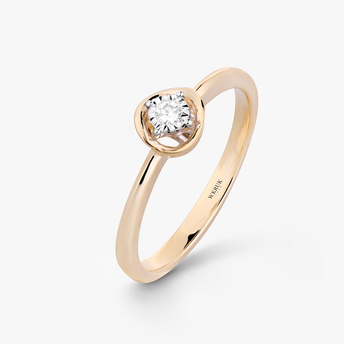 W.KRUK Pierścionek złoty z diamentem