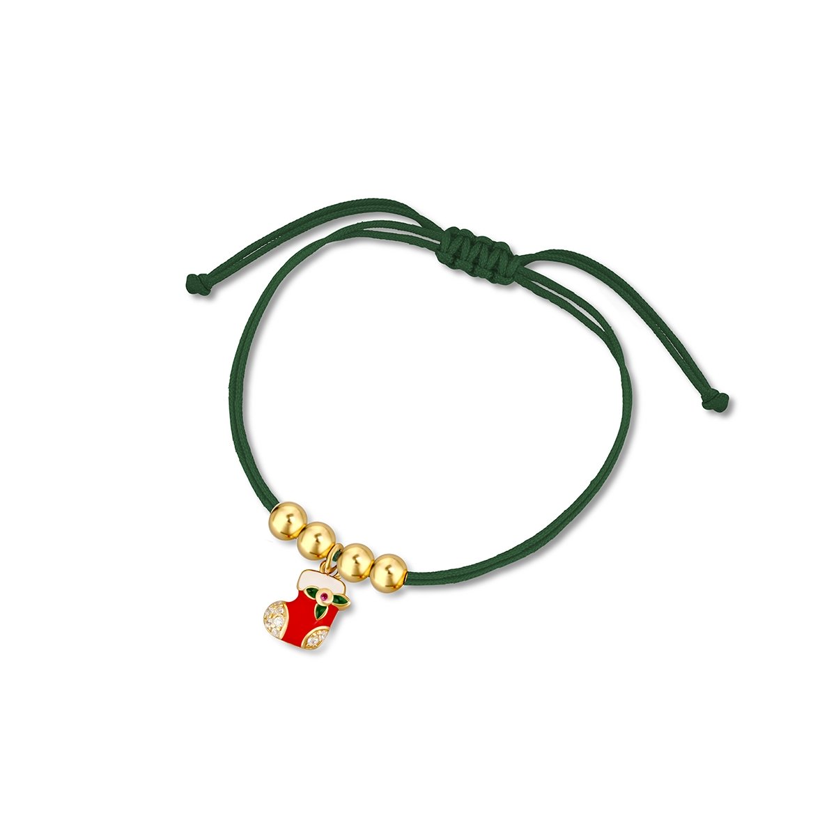 W.KRUK Bransoleta srebrna sznurkowa ze świątecznym akcentem