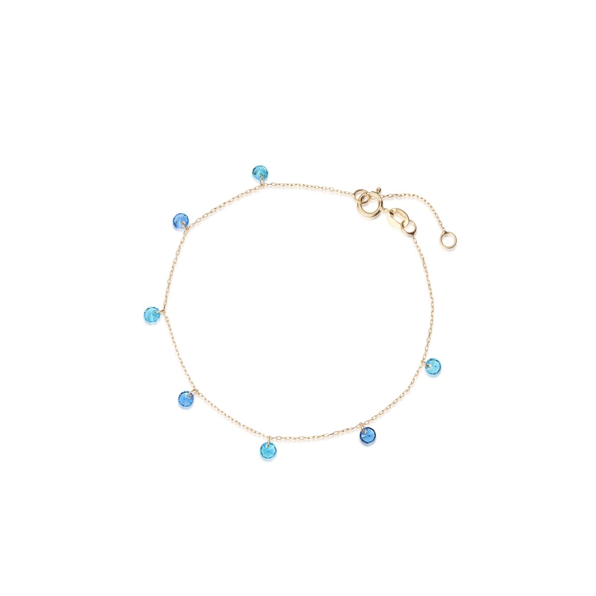 W.KRUK Bransoleta złota z niebieskimi cyrkoniami