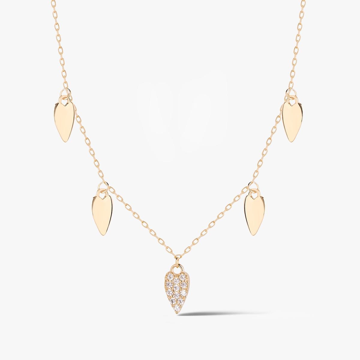 W.KRUK Naszyjnik złoty z cyrkoniami