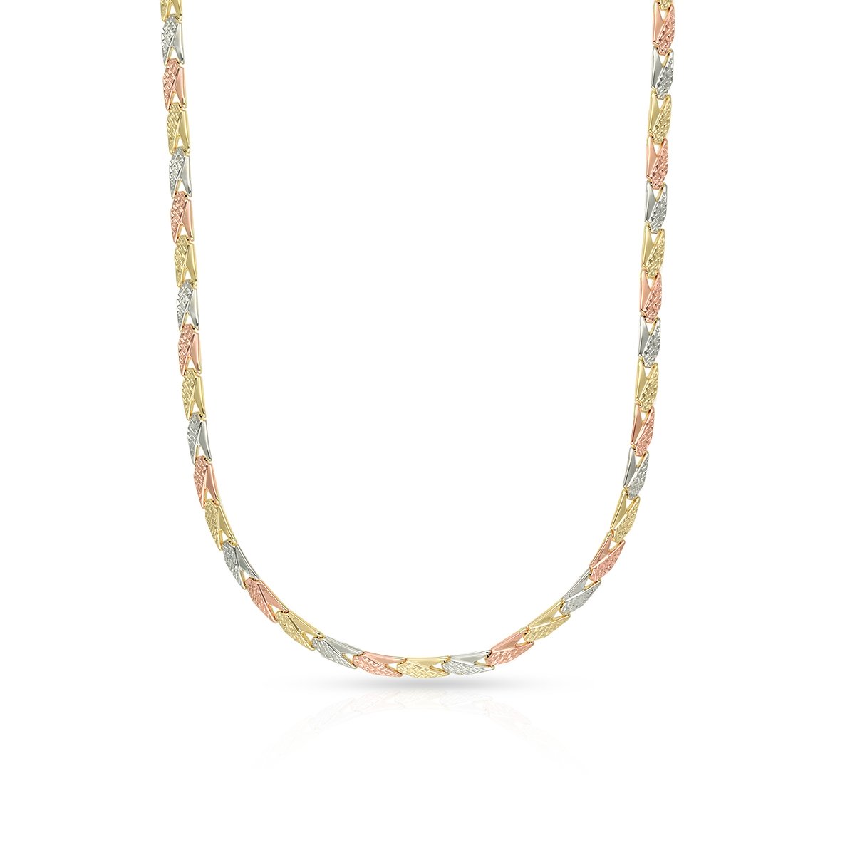 W.KRUK Naszyjnik złoty tricolor