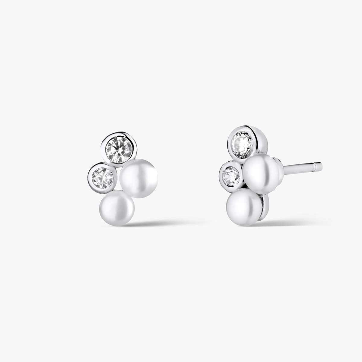 W.KRUK Kolczyki srebrne z perłami