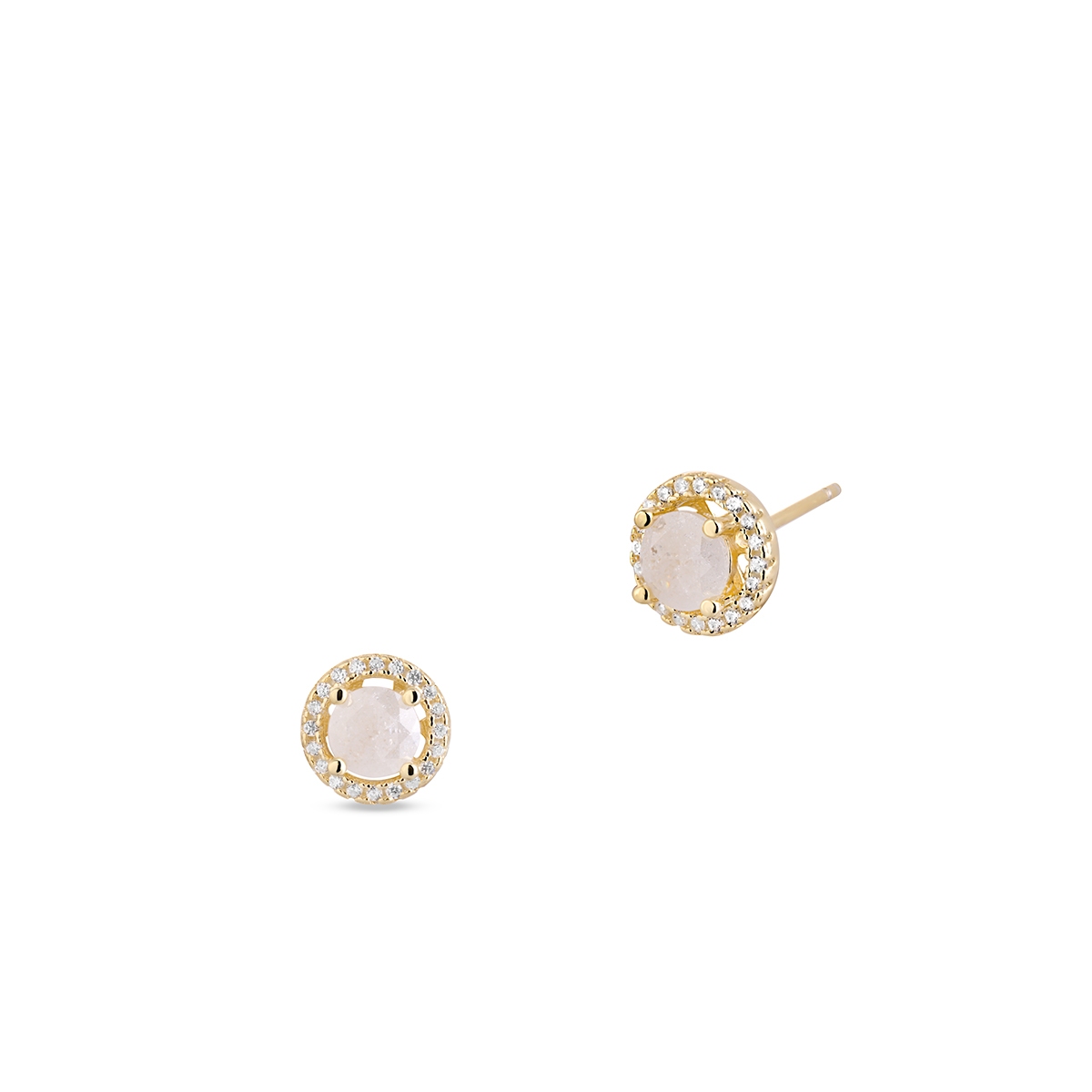 W.KRUK Kolczyki srebrne pozłacane z cyrkoniami