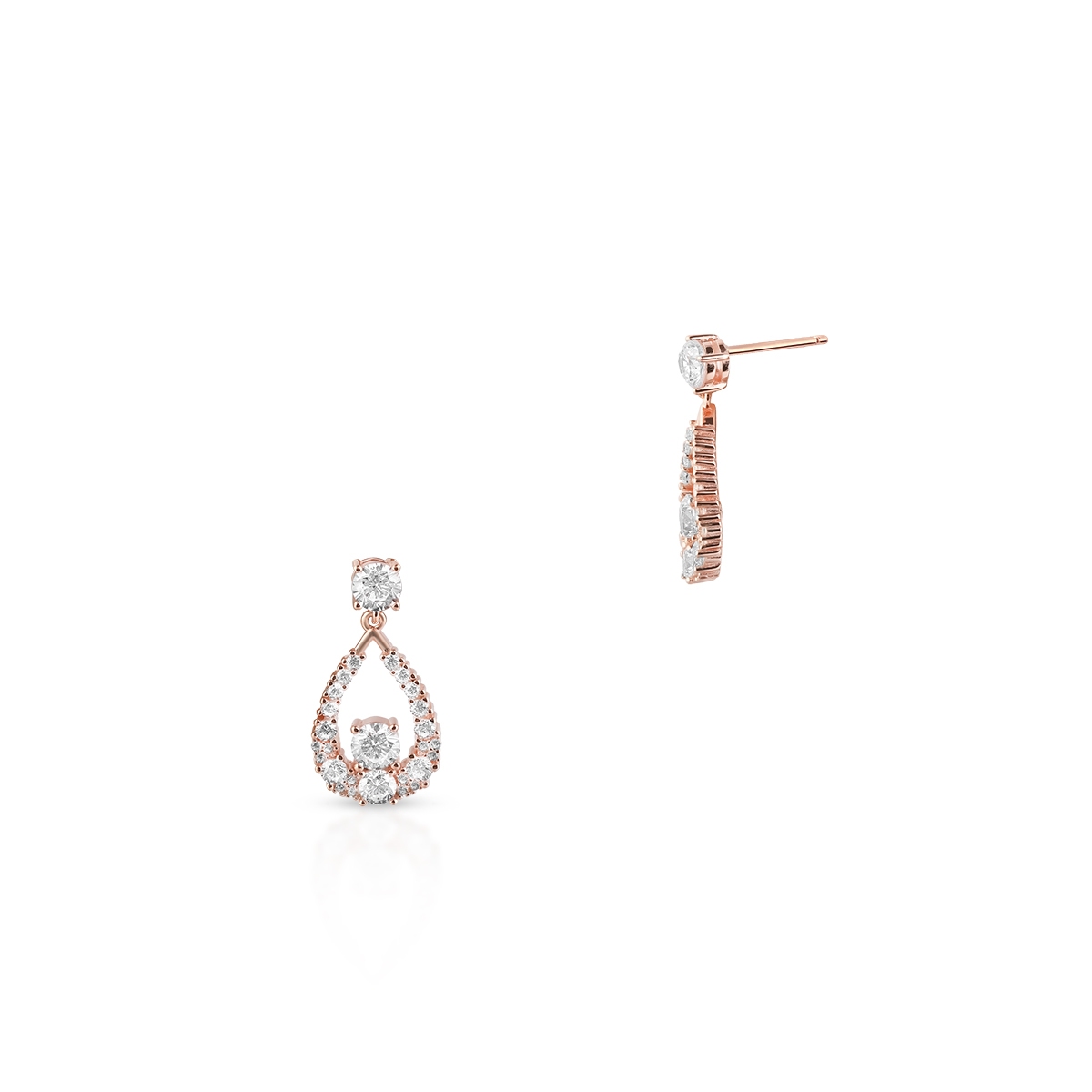 W.KRUK Kolczyki srebrne pozłacane z cyrkoniami