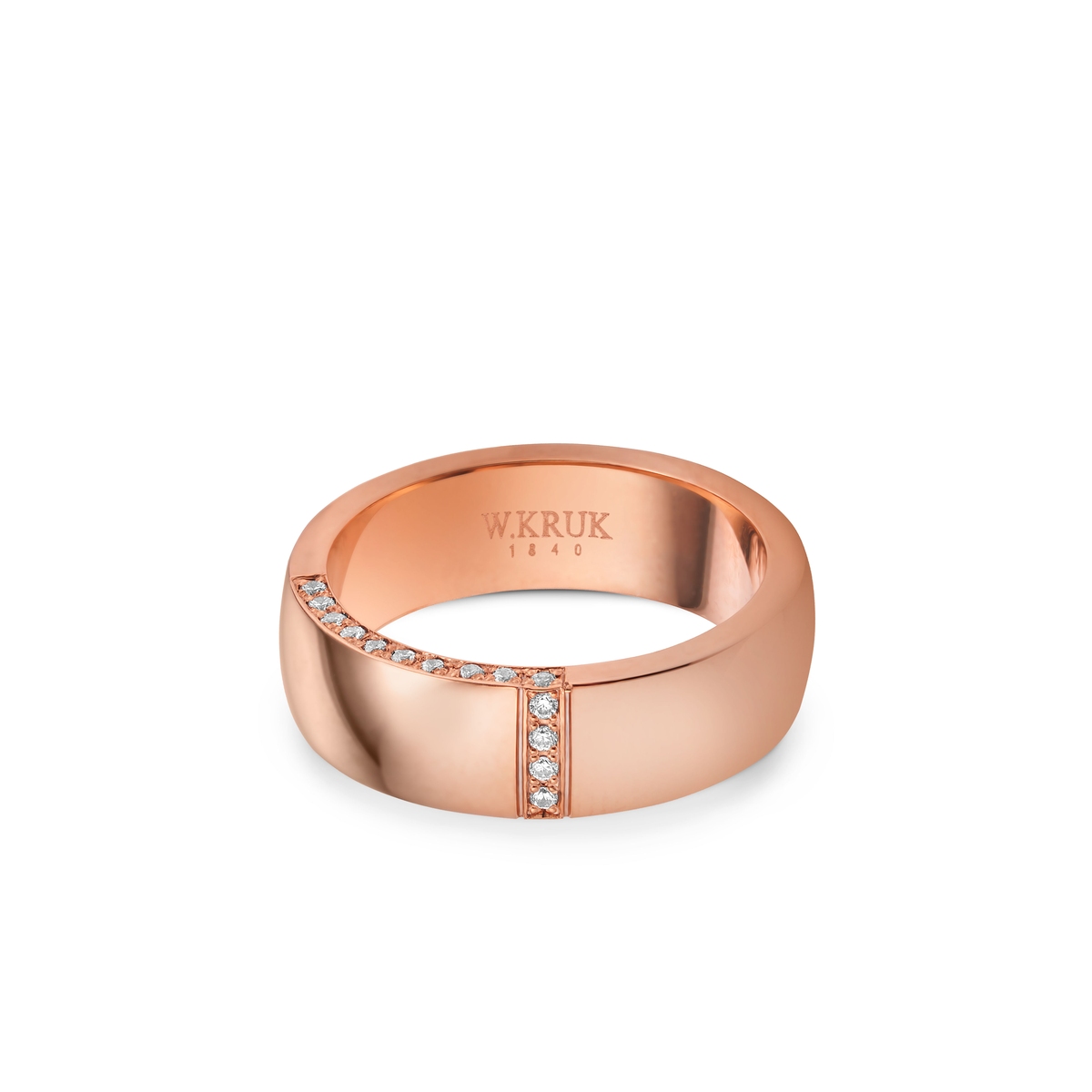 W.KRUK Obrączka złota z brylantami EDGE