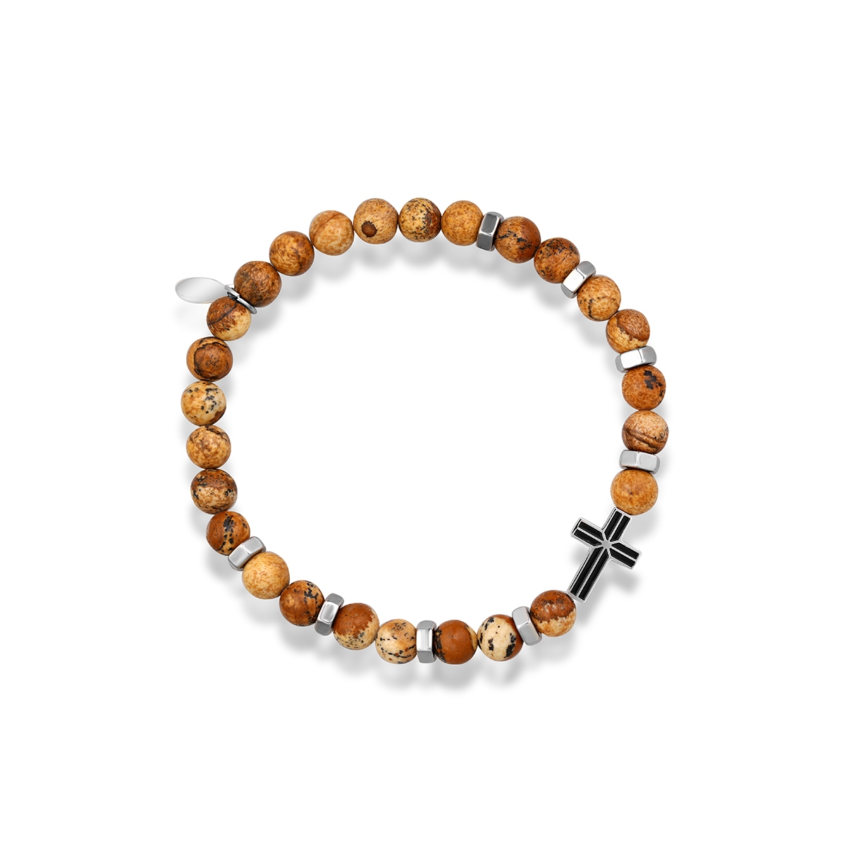 W.KRUK Bransoleta ze stali z jaspisami