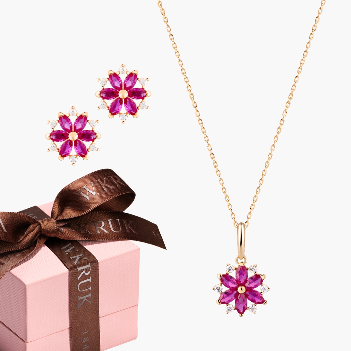 W.KRUK KOMPLET RUBINOWY KWIAT