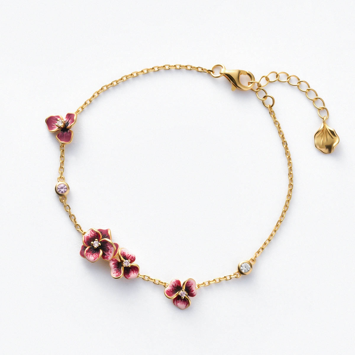 W.KRUK Bransoleta srebrna Kwiaty Nocy Bratki