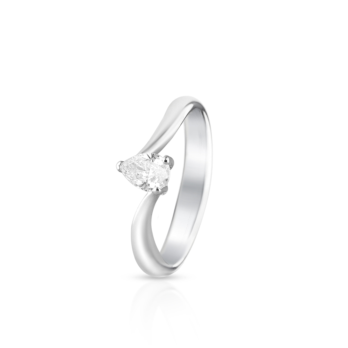 W.KRUK Pierścionek białe złoto Recarlo