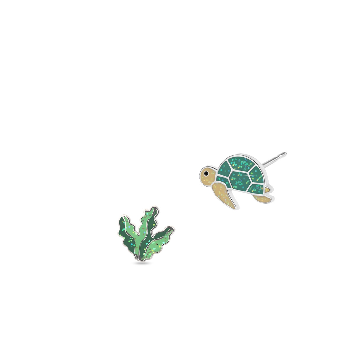 W.KRUK Kolczyki srebrne z żółwiem