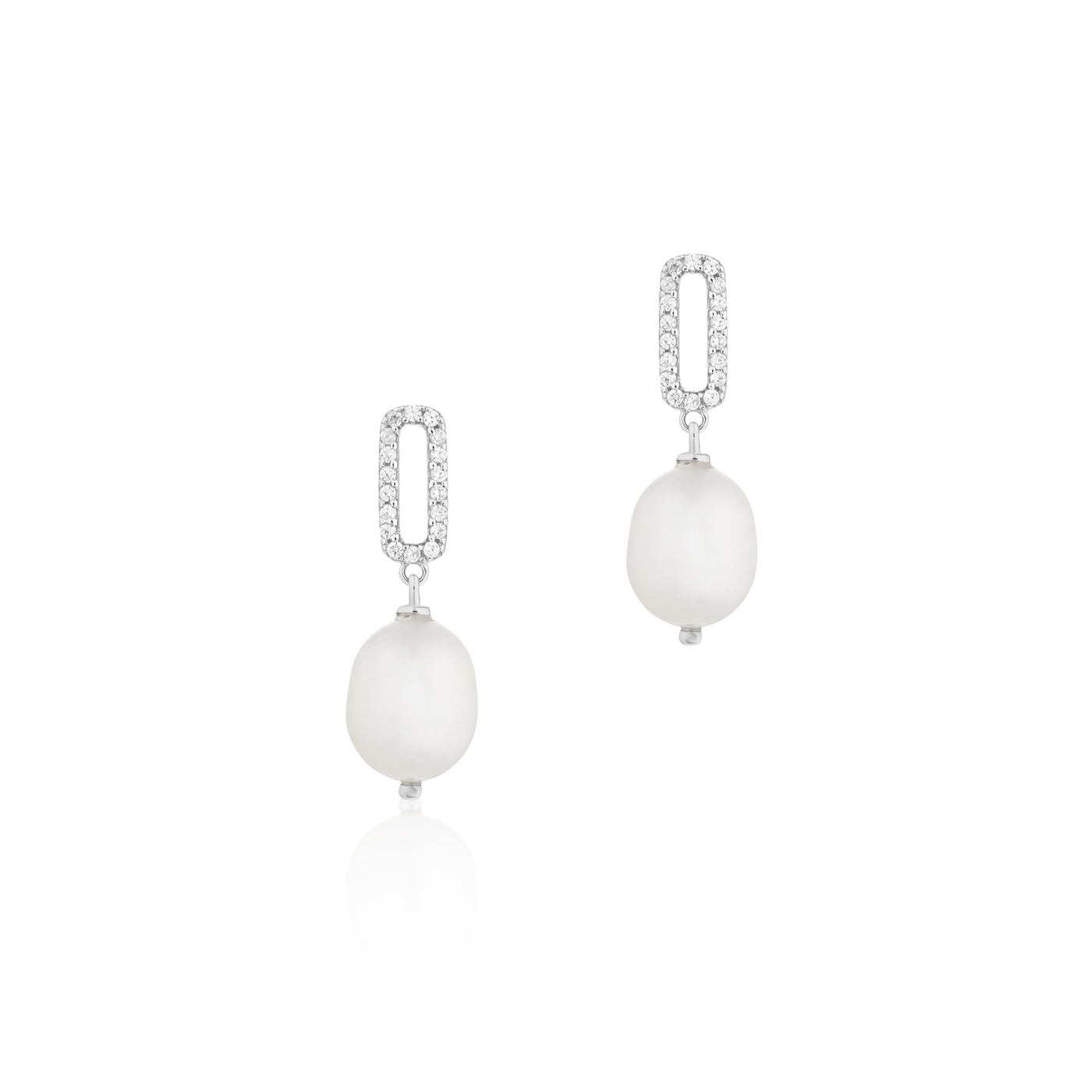 W.KRUK - Kolczyki srebrne z perłami i cyrkoniami