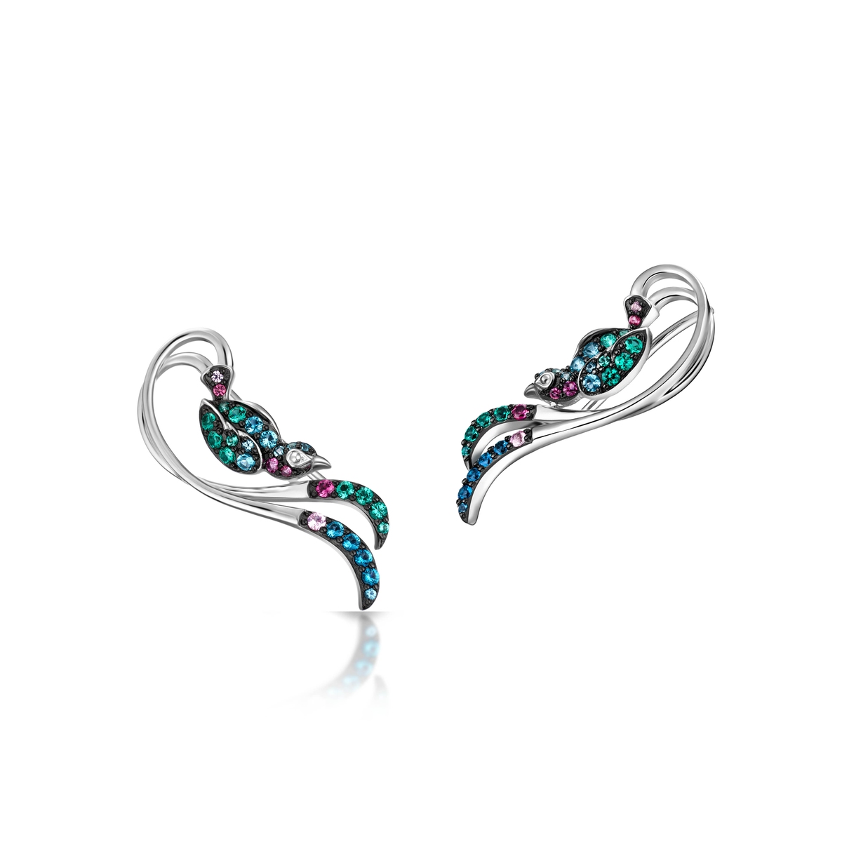 W.KRUK Kolczyki srebrne Preludium Paradise Birds