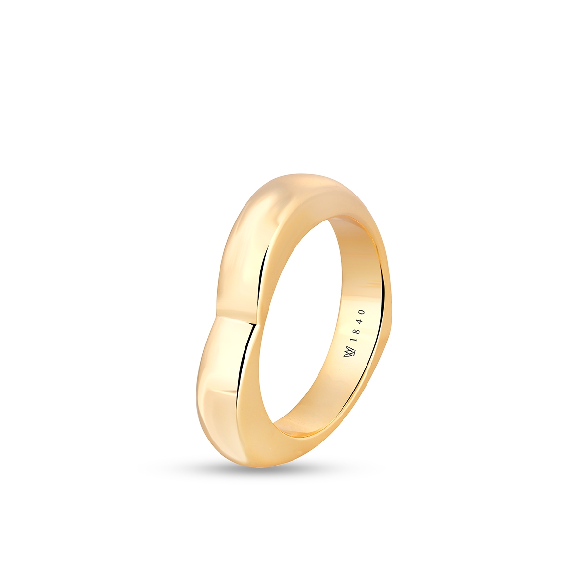 W.KRUK Pierścionek srebrny pozłacany w kształcie serca