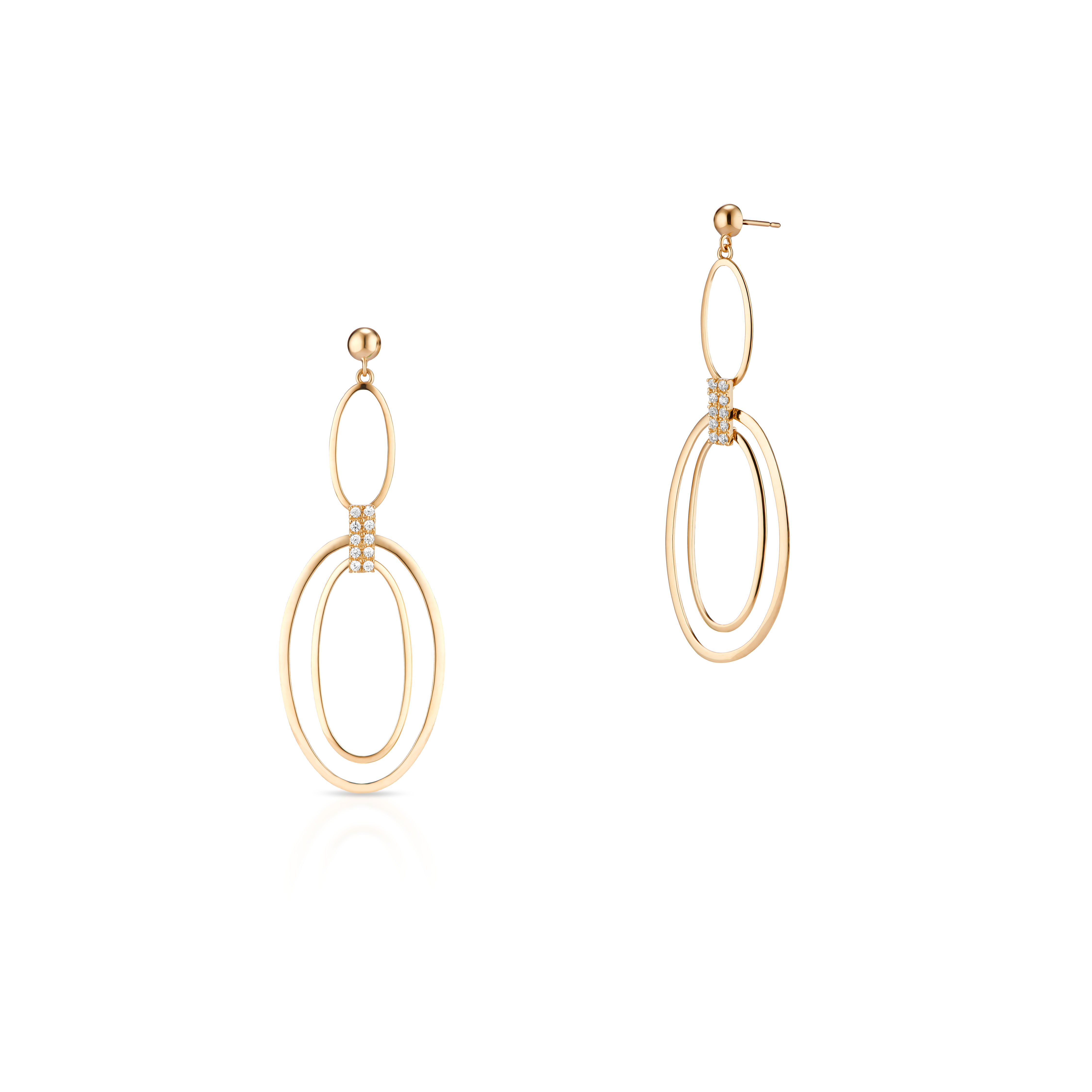 W.KRUK - Kolczyki złote z cyrkoniami