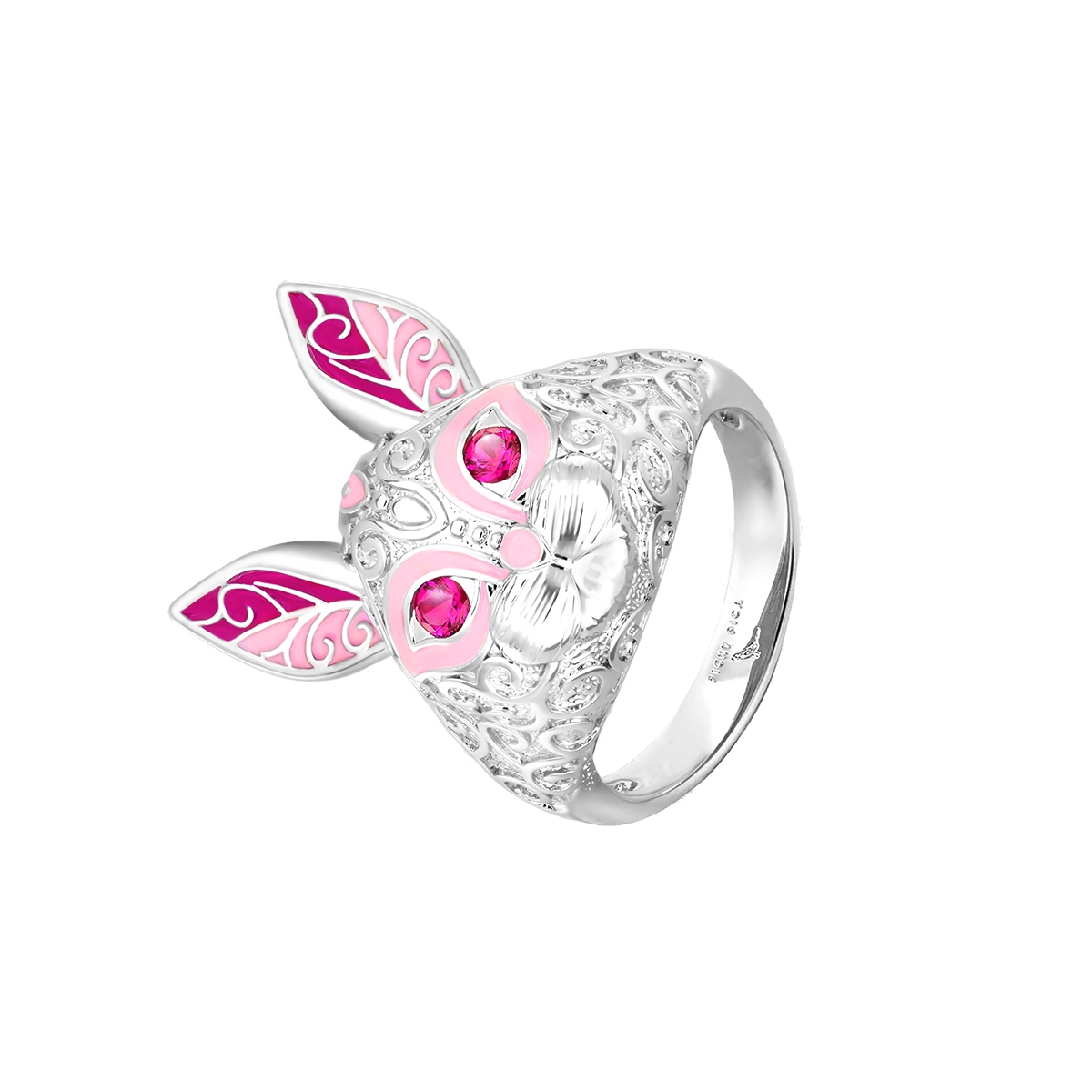 W.KRUK Pierścionek Biały Królik Wonderland