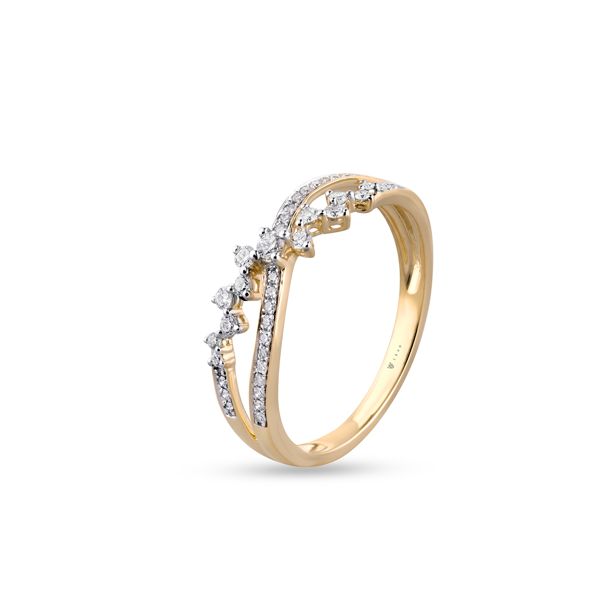 W.KRUK Pierścionek złoty z diamentami Galaktyka