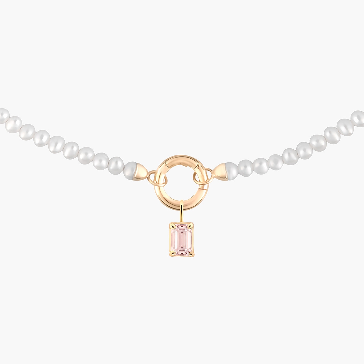 W.KRUK Wisiorek złoty z kwarcem różowym