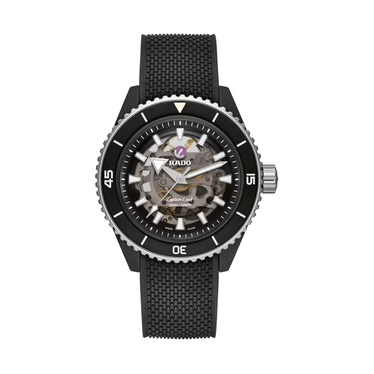 W.KRUK ZEGAREK RADO CAPTAIN COOK HIGH-TECH CERAMIC SKELETON