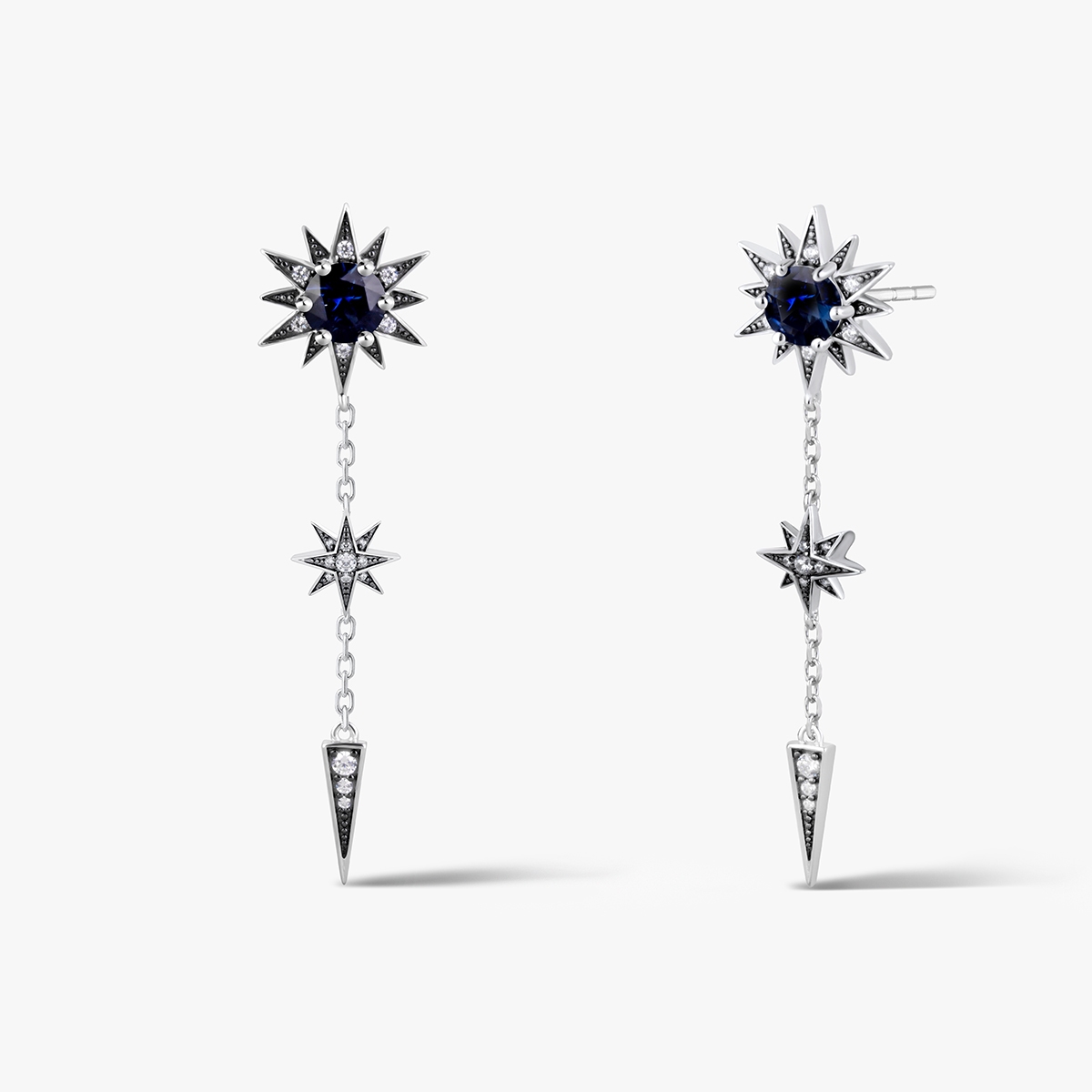 W.KRUK Kolczyki srebrne Royal Star