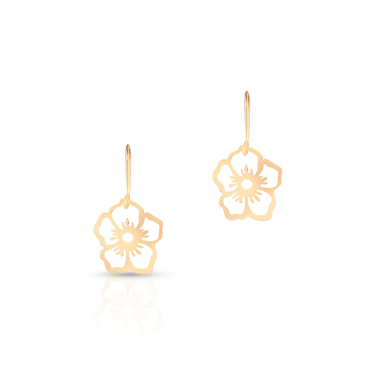 W.KRUK Kolczyki złote z kwiatowym motywem