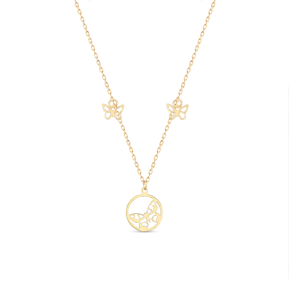 W.KRUK Naszyjnik złoty z motylami