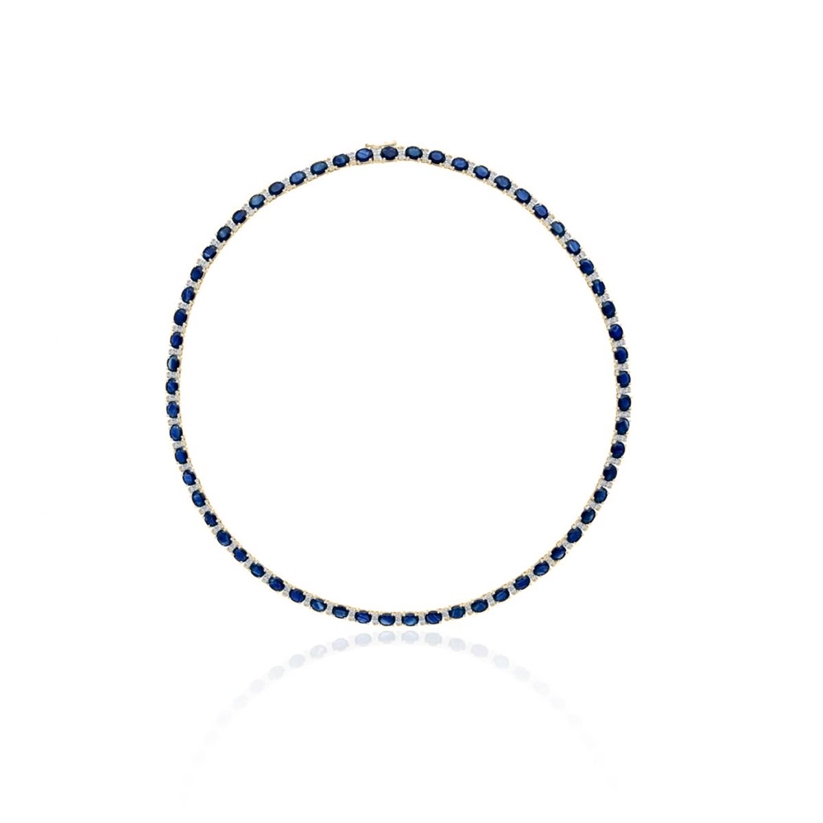 W.KRUK Naszyjnik złoty z szafirami i diamentami