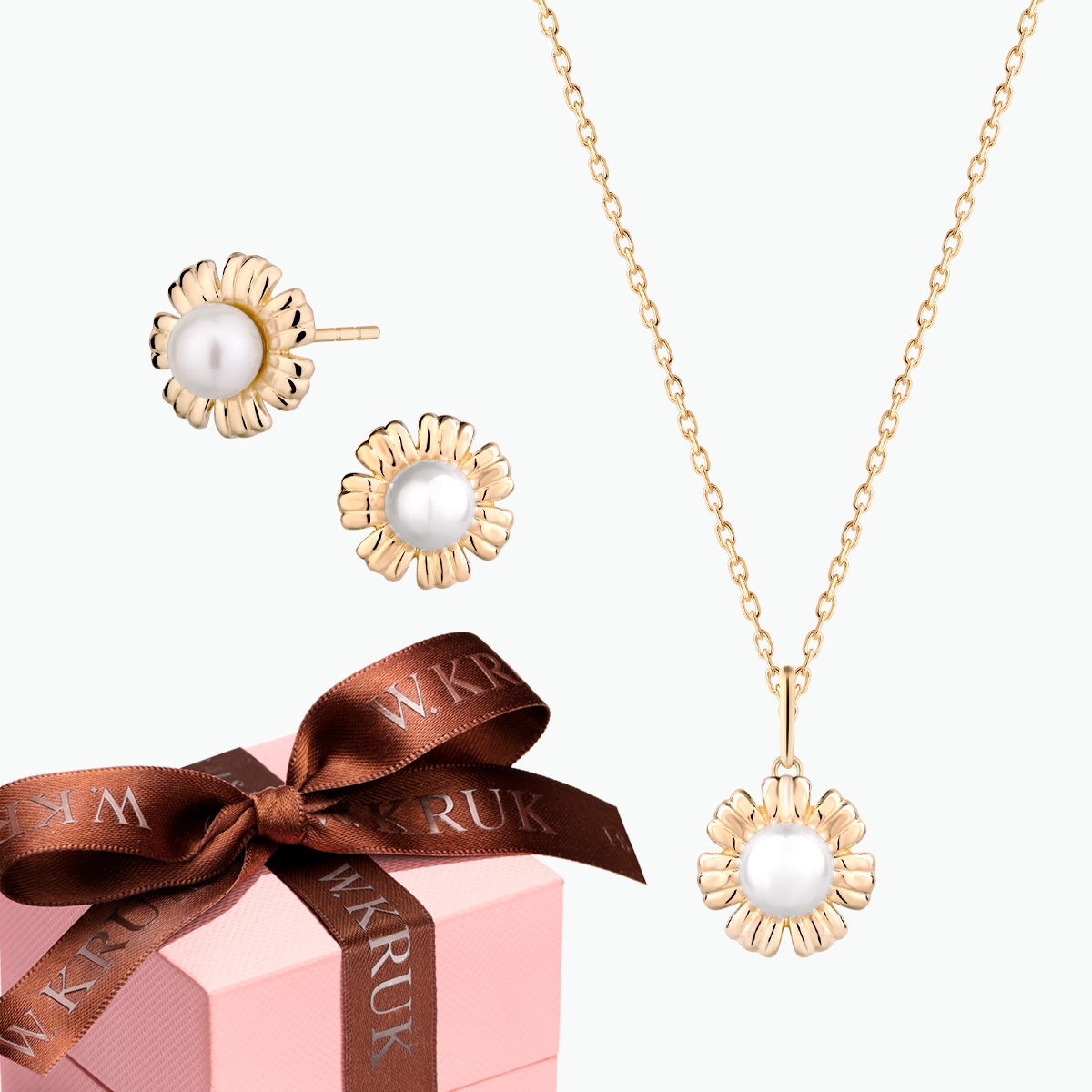 W.KRUK KOMPLET PERŁOWY KWIAT