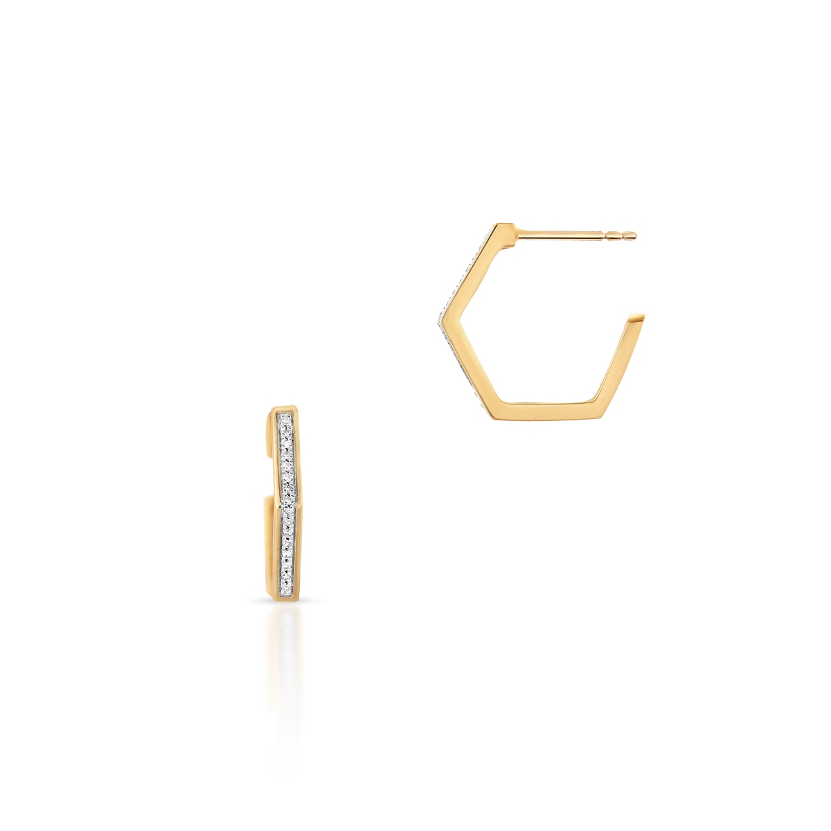 W.KRUK Kolczyki złote z diamentami