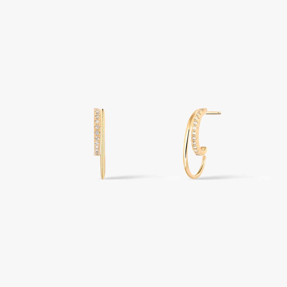 W.KRUK Kolczyki złote z cyrkoniami