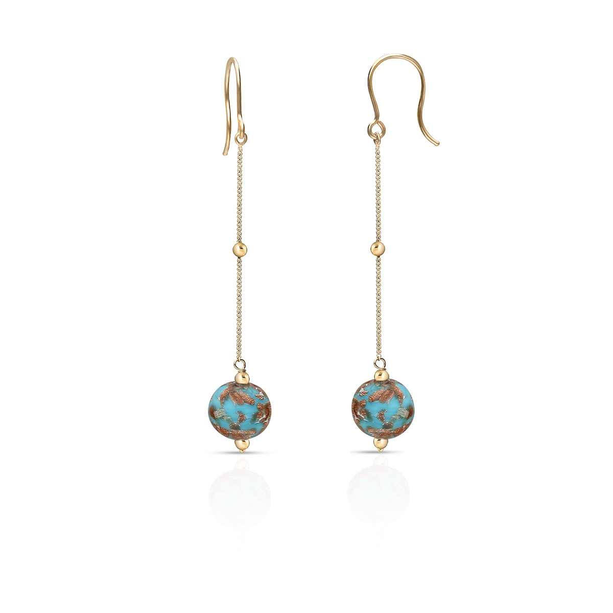 W.KRUK Kolczyki złote ze szkłem Murano