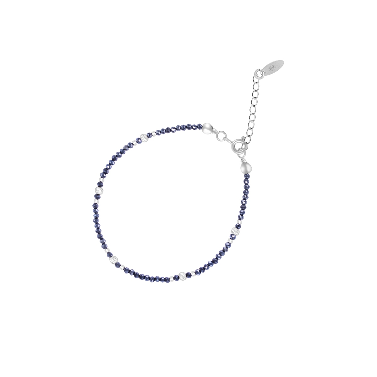 W.KRUK Bransoletka srebrna z granatowymi spinelami