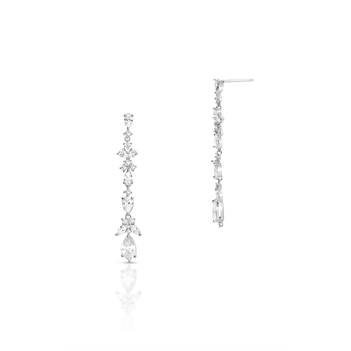 W.KRUK Kolczyki mosiężne z cyrkoniami