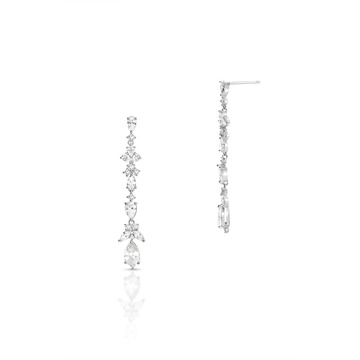 W.KRUK Kolczyki mosiężne z cyrkoniami