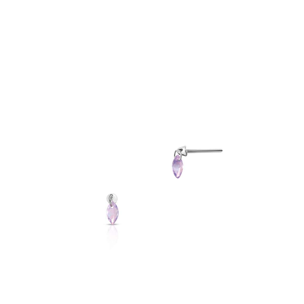 W.KRUK Kolczyki srebrne z fioletowymi cyrkoniami