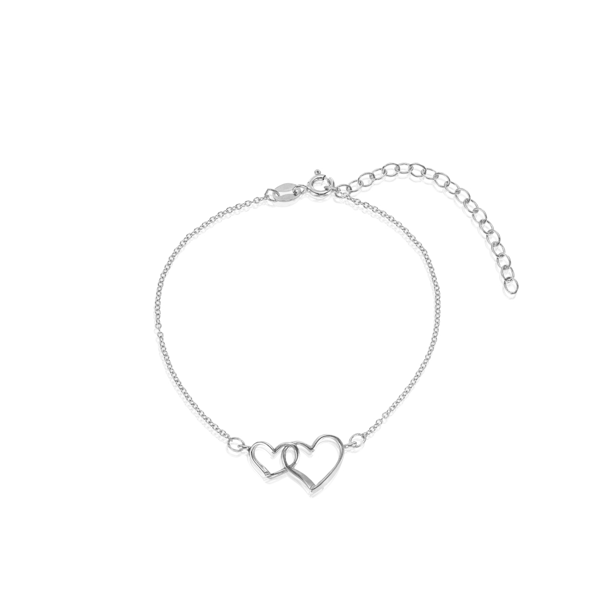 W.KRUK Bransoletka srebrna z motywem serc
