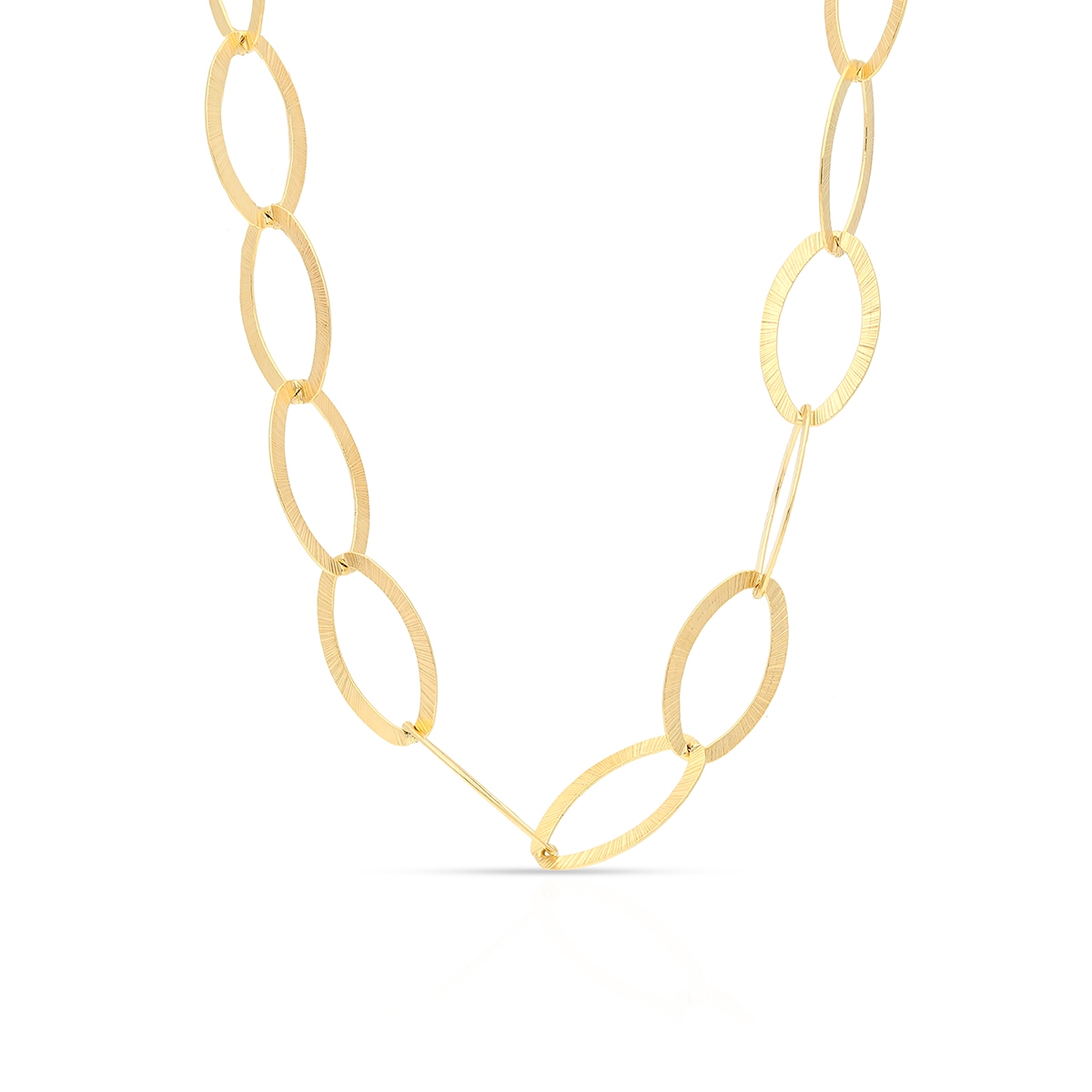 W.KRUK Naszyjnik srebrny pozłacany elipsa