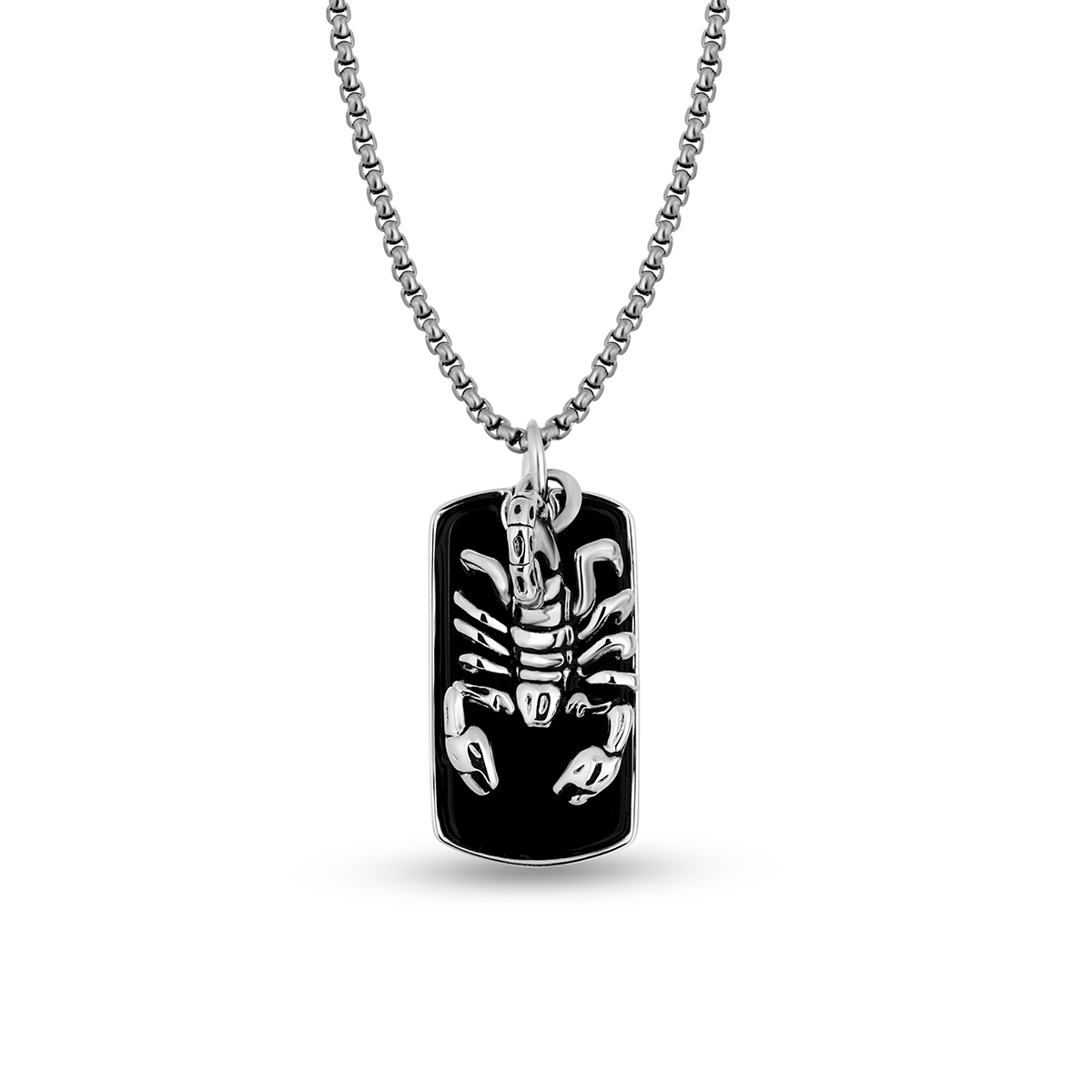 W.KRUK Naszyjnik stalowy z motywem skorpiona