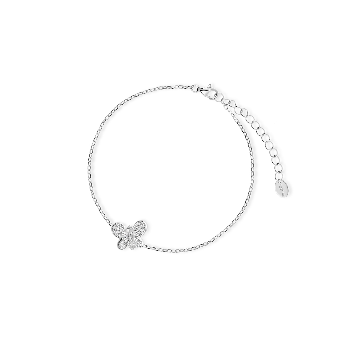 W.KRUK Bransoletka srebrna motyl z cyrkoniami