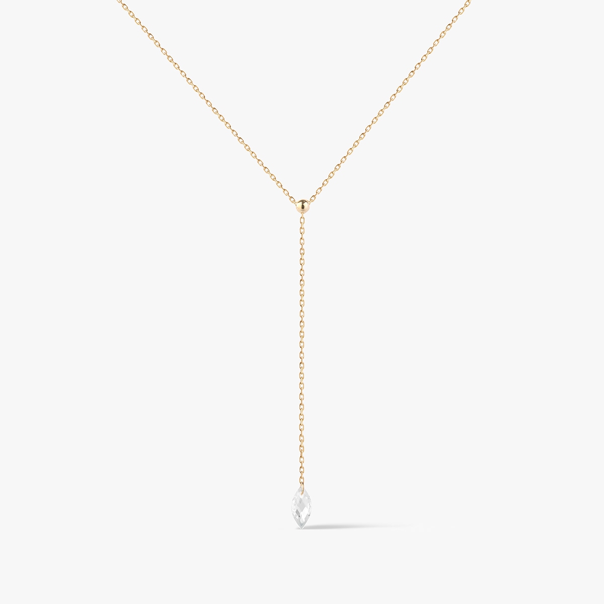 W.KRUK Naszyjnik złoty krawatka z cyrkonią