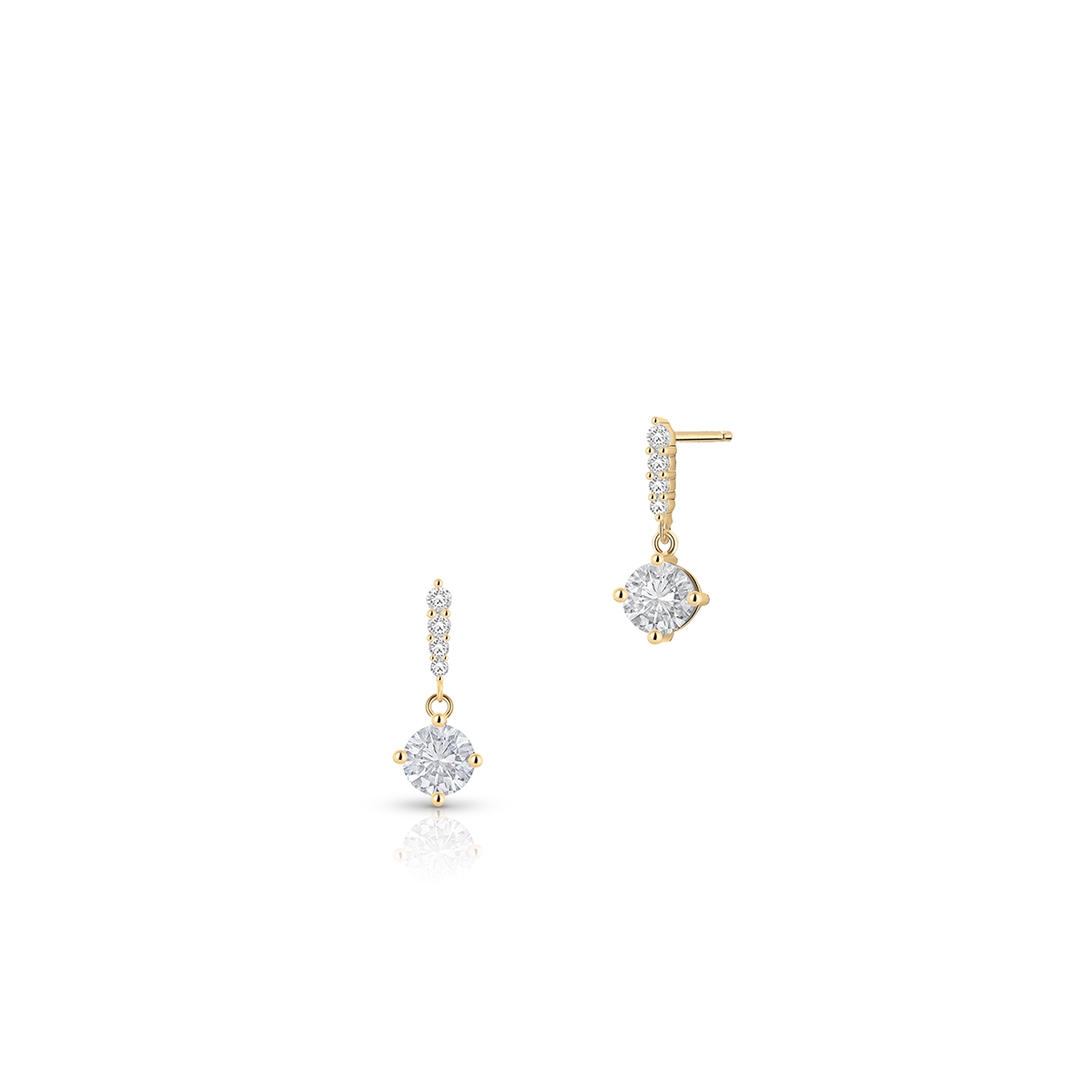 W.KRUK Kolczyki srebrne pozłacane z cyrkoniami